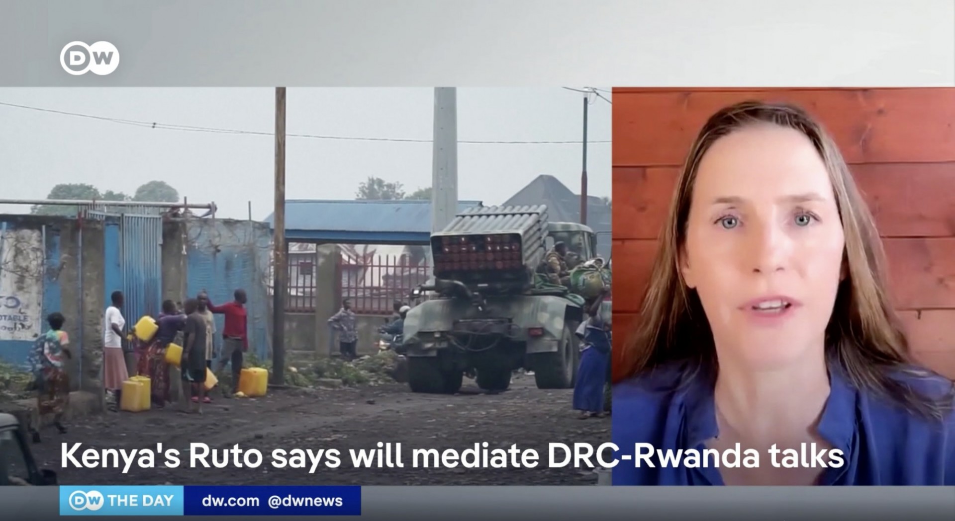 Screenshot of DW News interview featuring Prof. Autesserre