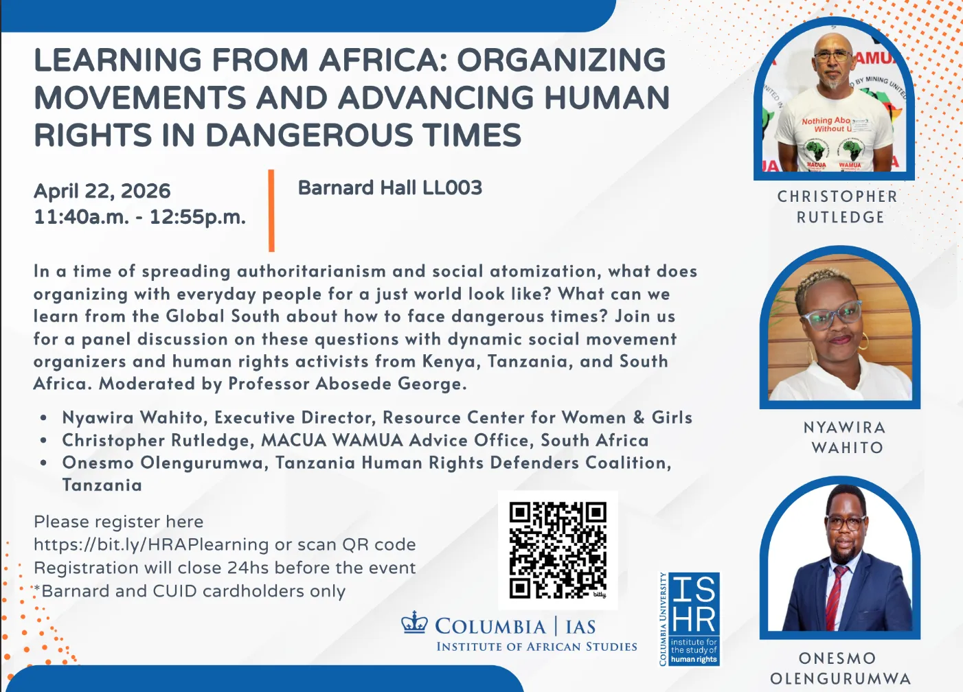 Learning from Africa: Organizing  Movements and Advancing Human Rights in Dangerous Times